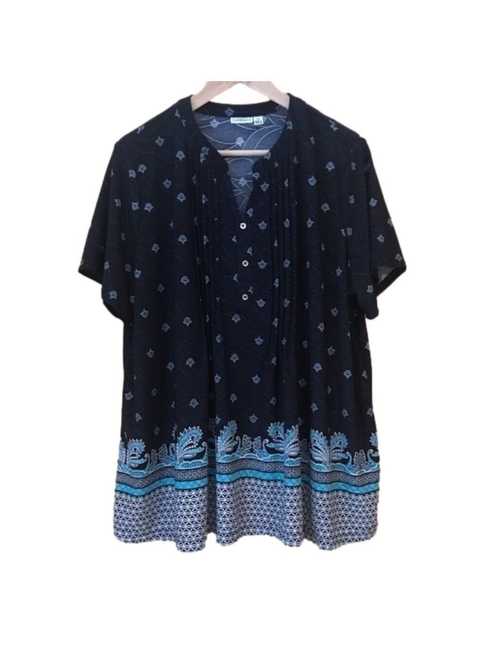 CROFT & Barrow pleated front placket top size 1X
